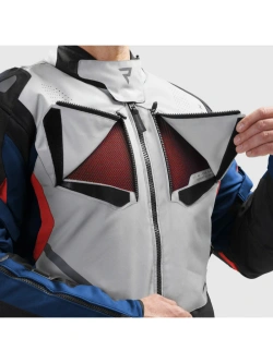 Kurtka motocyklowa tekstylna Rebelhorn Hiker IV szaro-niebiesko-czerwona
