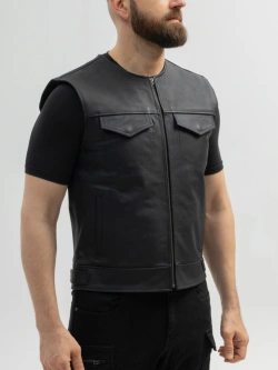 Kamizelka motocyklowa skórzana Broger Blade czarna