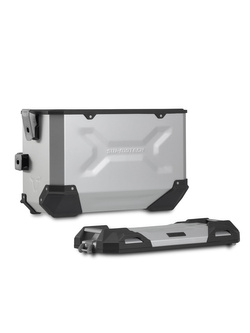 Zestaw: kufry boczne TRAX ADV + stelaże PRO SW-MOTECH 45/45L do motocykla Ducati Multistrada V4 / S / V4 Pikes Peak (20-)/ Rally (23-) [pojemność 2 x 45 L] srebrne