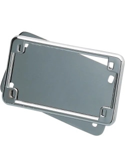 Zestaw: ramka tablicy rejestracyjnej + płyta montażowa Kuryakyn srebrne