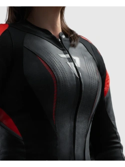 Kurtka motocyklowa damska skórzana Rebelhorn Diva RS czarno-czerwona