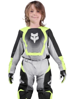 Bluza enduro dziecięca Fox 180 Collect czarno-szara-fluo