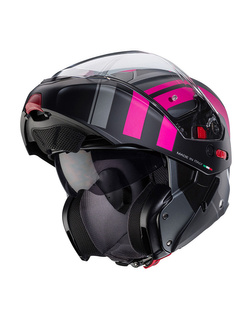 Kask szczękowy Caberg Horus X szaro-czarno-różowy