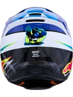 Kask enduro Alpinestars SM3 Falcon biało-niebiesko-czarny połysk