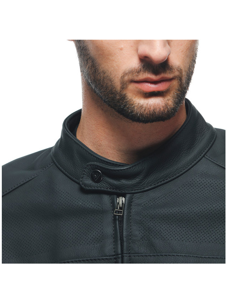 Kurtka motocyklowa skórzana Dainese Razon 2 Perforowana czarna