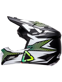 Kask dziecięcy enduro Leatt Moto 3.5 V25 Storm z goglami czarno-białymi-fluo