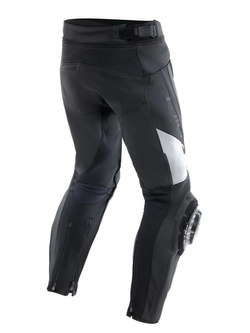 Spodnie motocyklowe skórzane Dainese Delta 4 czarno-białe