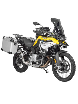 Zestaw: kufry boczne z anodowanego aluminium srebrne "And-S" Zega Evo + stelaże czarne Touratech BMW F850GS/ Adventure/ F750GS/ F900GS Adventure/ F800GS (24-) (38+45L)