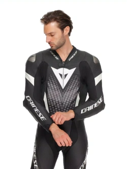 Kombinezon motocyklowy jednoczęściowy Dainese Laguna Seca 6 biało-czarny