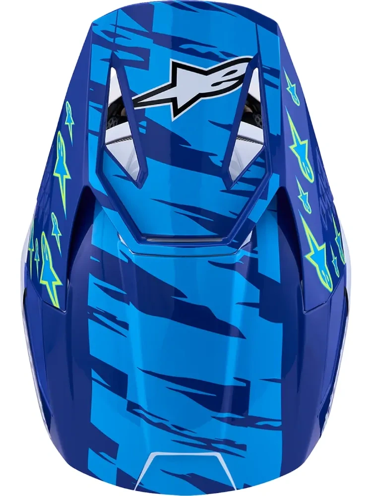 Kask enduro dziecięcy Alpinestars SM3 Falcon biało-niebiesko-czarny połysk