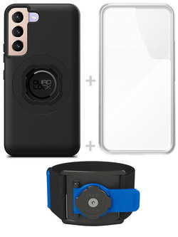 Zestaw do biegania: etui MAG na telefon Samsung Galaxy S22 (magnetyczne), wodoodporny pokrowiec MAG oraz opaska sportowa Quad Lock