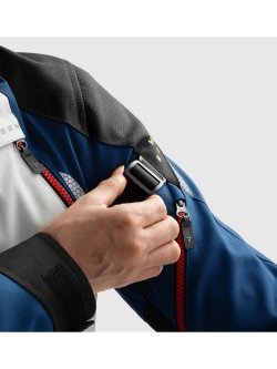 Kurtka motocyklowa damska tekstylna Rebelhorn Hardy 3.0 niebiesko-szaro-czerwona