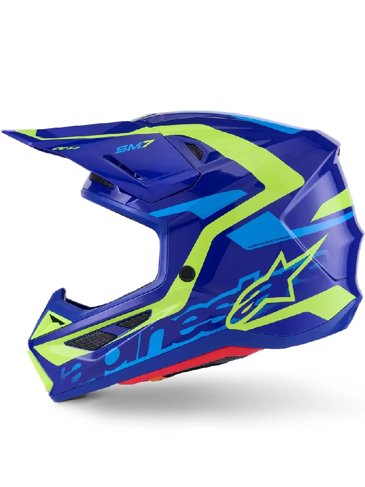Kask enduro Alpinestars SM7 Deed niebieski-fluo połysk
