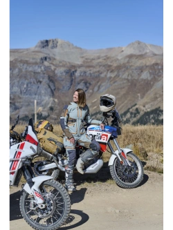 Spodnie motocyklowe damskie tekstylne Klim Sedona szaro-brązowe