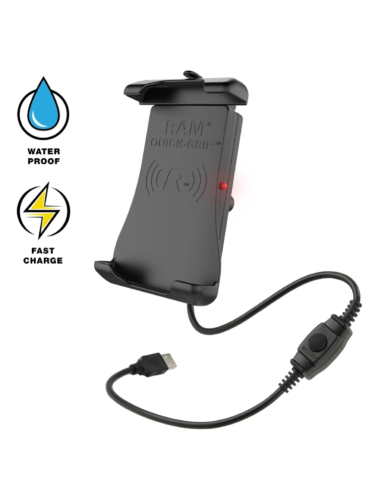 Uchwyt na telefon RAM Quick-Grip do ładowania bezprzewodowego 15W