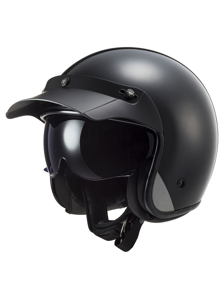 Kask otwarty LS2 OF601 Bob II Solid czarny matowy