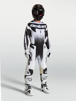 Spodnie cross Alpinestars MX Techstar Swan biało-czarne