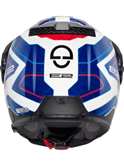 Kask szczękowy Schuberth E2 Expedition biało-niebiesko-czerwony