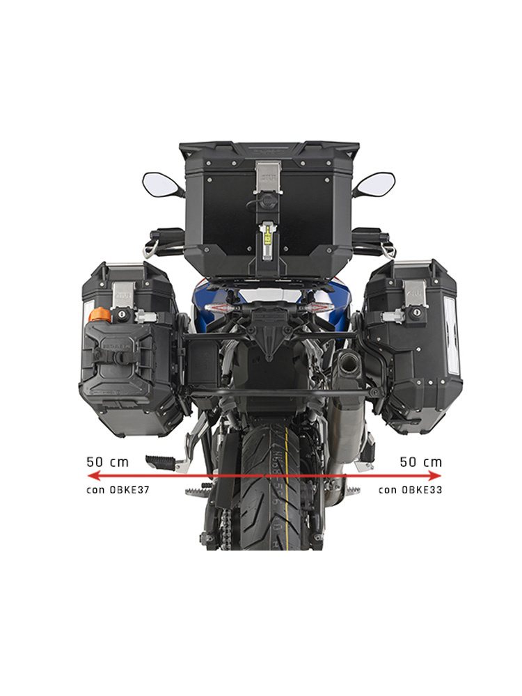 Stelaż kufrów bocznych asymetrycznych Trekker Outback Monokey Cam-Side GIVI PL One-Fit BMW F 900 GS (24-) [mocowany do stelaża SR5145]