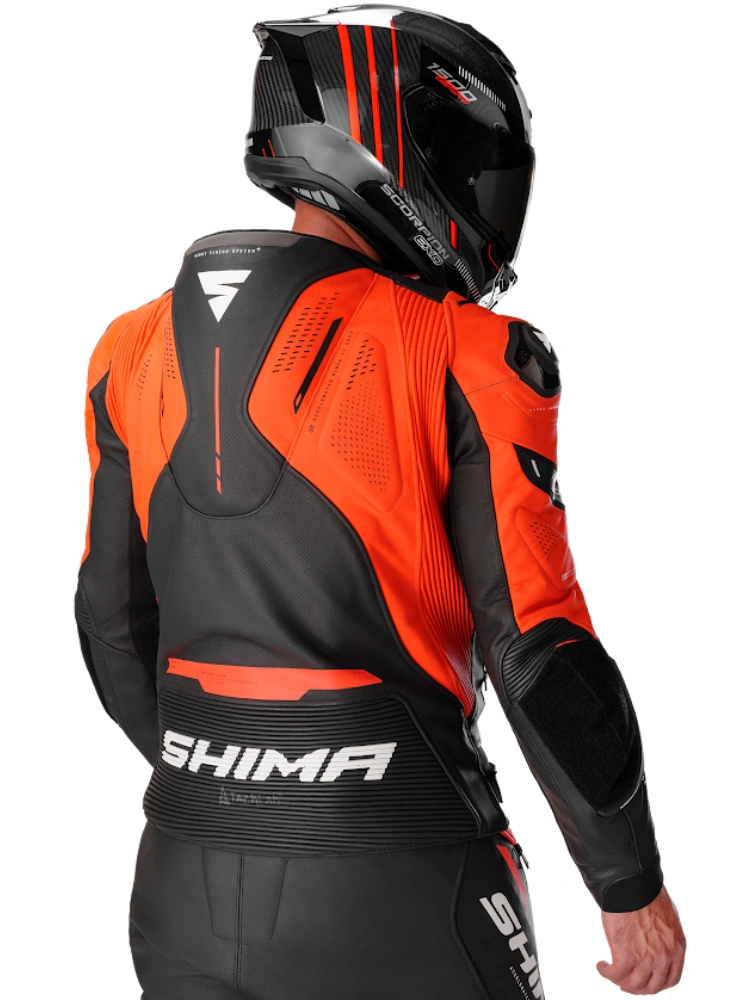 Kurtka motocyklowa skórzana Shima Mission ST G2 czarno-czerwona
