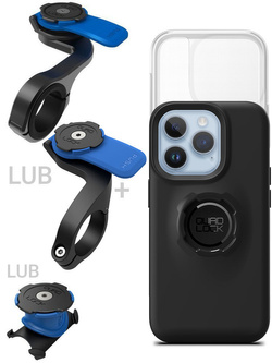 Zestaw rowerowy: etui na telefon iPhone 14 Pro + wodoodporny pokrowiec + mocowanie Quad Lock