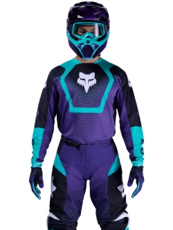 Bluza enduro Fox 180 Collect czarno-fioletowo-niebieska