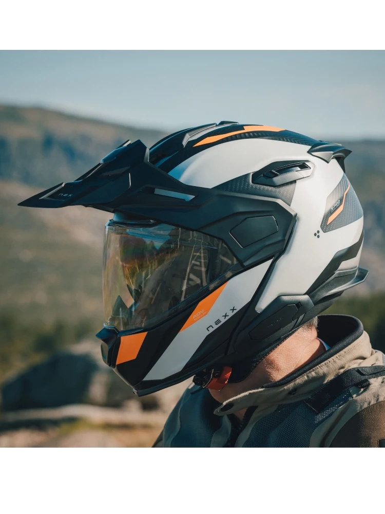 Kask adventure Nexx X.Lifecountry Terra biało-czarno-pomarańczowy matowy