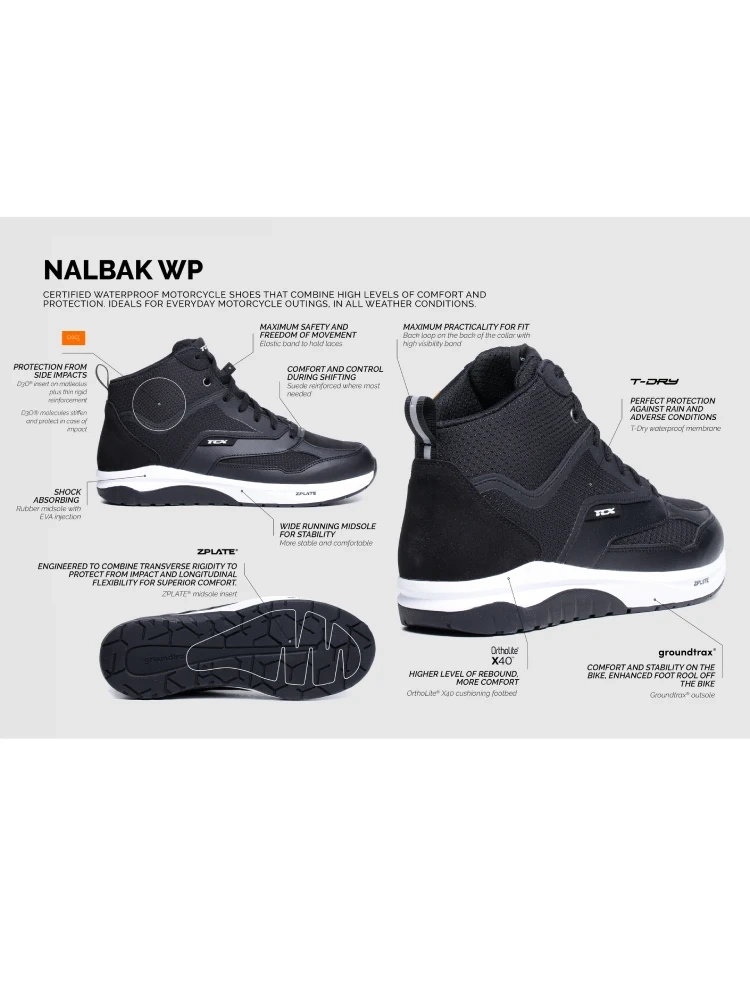 Buty motocyklowe TCX Nalbak WP czarno-szare