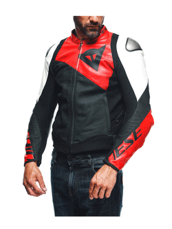 Kurtka motocyklowa skórzana Dainese Sportiva czarno-czerwono-biała
