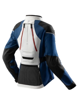 Kurtka motocyklowa damska tekstylna Rebelhorn Hardy 3.0 niebiesko-szaro-czerwona