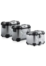 Zestaw: kufry boczne + kufer centralny TRAX ADV + stelaże SW-Motech Ducati Multistrada V2/ S (12,13,14) (24-) srebrne