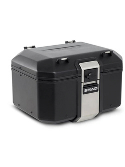 Kufer centralny aluminiowy Shad Terra TR48 + duża plastikowa płyta montażowa [pojemność: 48 l] czarny