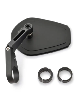 Lusterko motocyklowe krótkie Daytona D-Mirror-15 Flat do montażu na końcu manetki czarne [adapter]