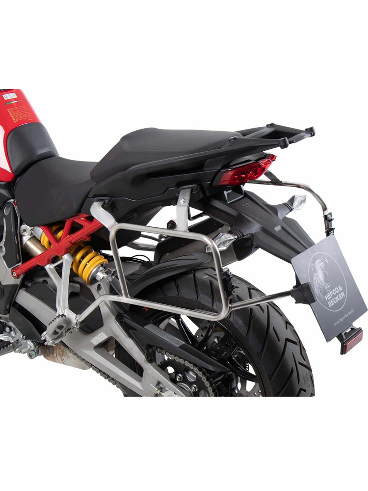 Stelaż kufrów bocznych Hepco&Becker Cutout Xplorer 40/37 Ducati Multistrada V4/S/S Sport/Pikes Peak (21-24)/Rally (23-24) stal nierdzewna