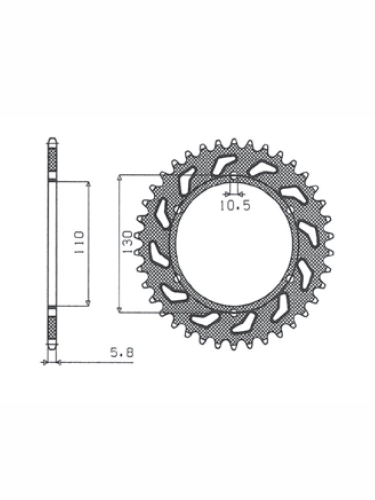 Zębatka napędzana SUNSTAR 1-3471 [43 zęby]