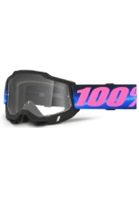 Gogle motocyklowe 100% Accuri 2 z przezroczystą szybką, czerwono-szare