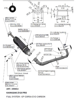 Pełny układ wydechowy LeoVince GP Corsa Evo Kawasaki Z 125 (17-24) [włókno węglowe]