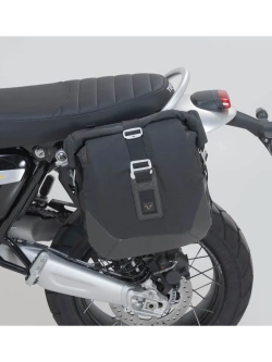Zestaw: sakwa boczna Legend Gear LC2 + stelaż SLC SW-Motech Triumph Scrambler 1200 X (24-)/ XC (18-23)/ XE (18-) czarno-brązowa [poj.: 13.5 l; na lewą stronę]