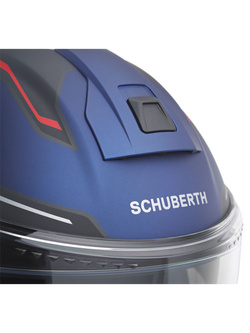 Zestaw: kask szczękowy Schuberth C5 Omega niebiesko-czarno-czerwony + dedykowany interkom motocyklowy