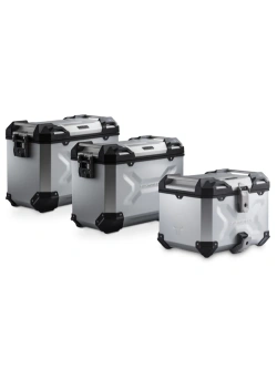 Zestaw: kufry boczne + kufer centralny TRAX ADV + stelaże SW-Motech Ducati Multistrada V2/ S (12,13,14) (24-) srebrne