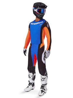 Spodnie cross damskie Alpinestars MX Techstar Melt pomarańczowo-niebieskie