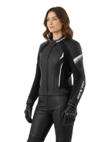 Kurtka motocyklowa damska skórzana REV’IT! Xena 4 czarno-biała