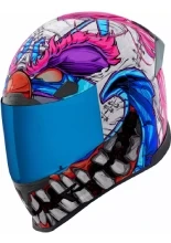 Kask integralny Icon Airframe Pro Krazy Klown 2 różowo-szaro-niebieski