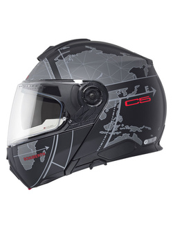 Zestaw: kask szczękowy Schuberth C5 Globe czarno-szary + dedykowany interkom motocyklowy
