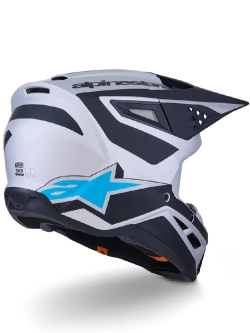 Kask enduro Alpinestars SM3 Heat srebrno-czarno-niebieski