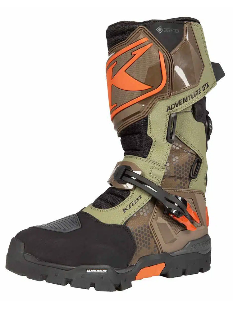 Buty motocyklowe adventure Klim Adventure GTX zielono-pomarańczowe