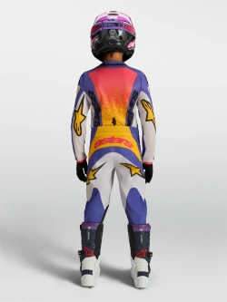 Bluza cross dziecięca Alpinestars MX Fluid Drag fioletowo-niebiesko-żółta