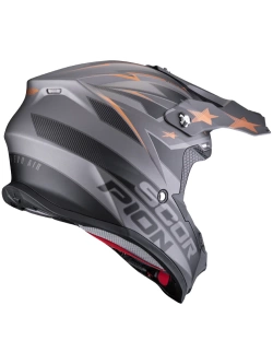 Kask enduro Scorpion VX-16 Evo Air Patriot srebrno-czarno-złoty