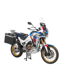 Zestaw: kufry boczne z anodowanego aluminium czarne Zega Evo X + stelaże czarne Touratech Honda CRF1100L Africa Twin (22-)/ Adventure Sports (2 x 38L)