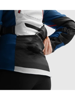 Kurtka motocyklowa damska tekstylna Rebelhorn Hardy 3.0 niebiesko-szaro-czerwona